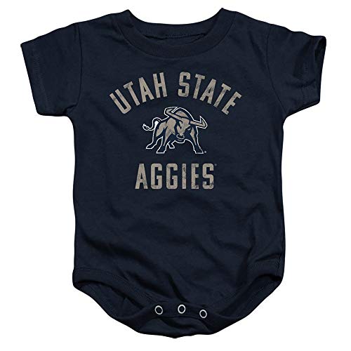 Utah State University Official Utah Aggies Logo Unisex Infant Snap Suit for Baby,Navy, 18 Months