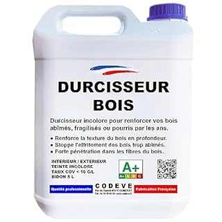 Durcisseur Bois - Codeve Bois - 20L - Intérieur/extérieur - Pour Le Durcissement D'un Bois Vermoulu, Friable, Ramolli Ou Pourri.