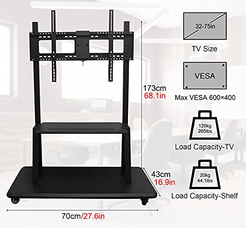 Soporte móvil de piso para TV de 32 a 75 pulgadas miniatura 4