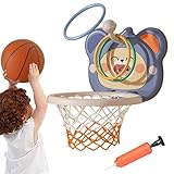 Mini basquetbol aro para pared, juego de baloncesto en habitación con tablero de instrumentos | Regalos de cumpleaños, 2 globos de baloncesto hinchables, sin taladrar para las puertas de pared, niñas