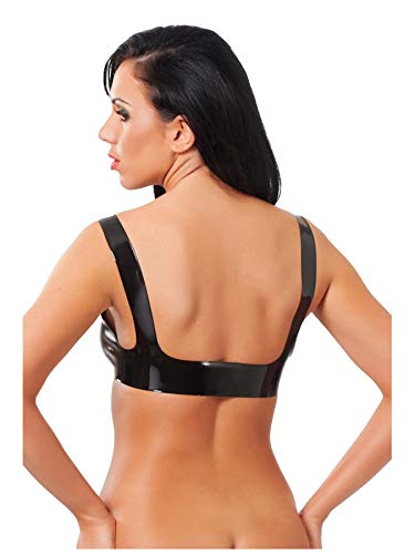 Rimba Soutien-Gorge Ouvert en Latex Noir Taille L