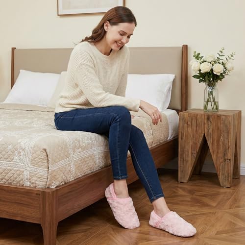 Image of Fires Womens Mens Slippers with Rubber Sole Soft-Lightweight House Slipper Socks Around House Shoes Non Slip Indoor /Outdoor