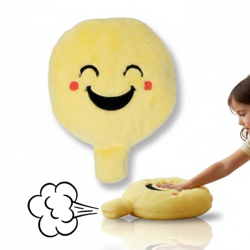 alldoro 60291-1 XXL Plüsch Furzkissen Sunny Gelb Ø 20 5 cm Pupskissen mit Sound Emotionen spielerisch entdecken Kuschel- & Spaßkissen ab 3 Jahre