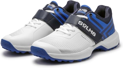 Image of SOLM8 S8 Cricket Shoes with Rubber Spikes - Performance Cleats for Men on Outdoor Turf /Grass, Featuring Wide Toe, Speed-Fit Lacing and New Gel Cushioned Insole