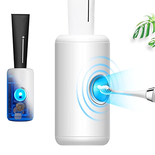 IKTOD Electric Induction Toothpaste Dispenser, Automatic Toothpaste Squeezer with Sensor, Toothbrush Holder Wall Mounted Suitable for Adults and Children (White)