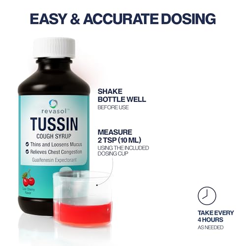 Revasol Tussin Cough Syrup, Mucus Clear for Phlegm and Congestion, Tussin Guaifenesin Liquid & Chest Decongestant for Adults and Kids 12 and Up, Expectorant Mucus Support Liquid — view 4