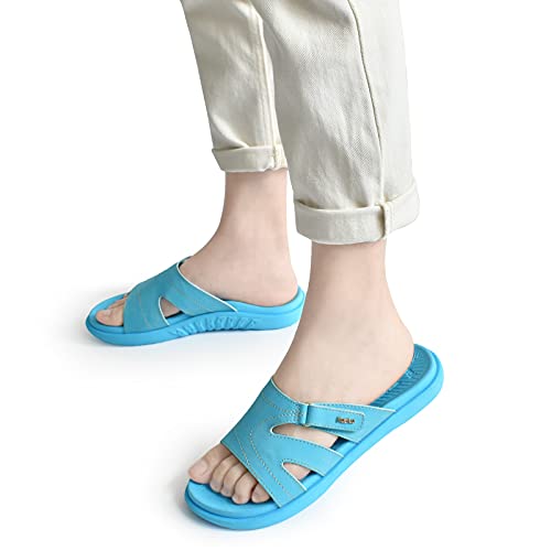 Image of KuaiLu Womens Fashion Orthotic Slides Ladies Athletic Yoga Mat Memory Foam Walking Sandals Thick Cushion Recovery Summer Beach Slippers Comfortable Plantar Fasciitis Arch Support
