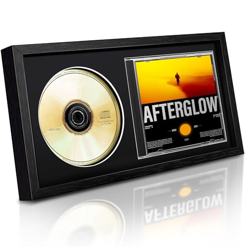 tutata CD Display Frame Signed CD Display Case for Wall & Table Mount Home Decor Black