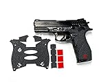 Handleitgrips Gun Grip Tape Compatible with Taurus TH9 | Black Textured Rubber Pistol Grip Tape with Red Inserts | Gun Accessories | Veteran Owned