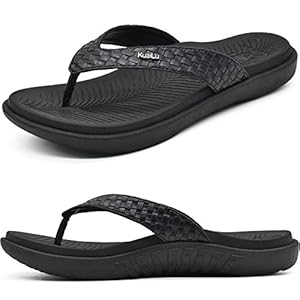 KuaiLu Womens Flip Flops Ladies Yoga Mat Comfortable Walking Thong Sandals With Plantar Fasciitis Arch Support Slip On Indoor Outdoor For Summer