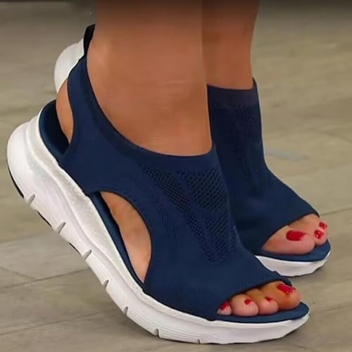 Shopellox Sandals, Washable Slingback Orthopedic Slide Sport Sandals, With Arch Support Mesh Soft Sole Casual Women Shoes 5