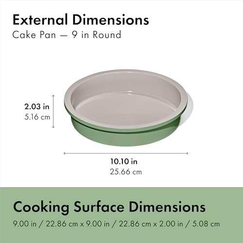Image of OXO Good Grips Non-Stick Pro Ceramic Coated Metal Bakeware Cake Pan - 9 in Round - Basil, Round Baking Pan for Layered Cakes