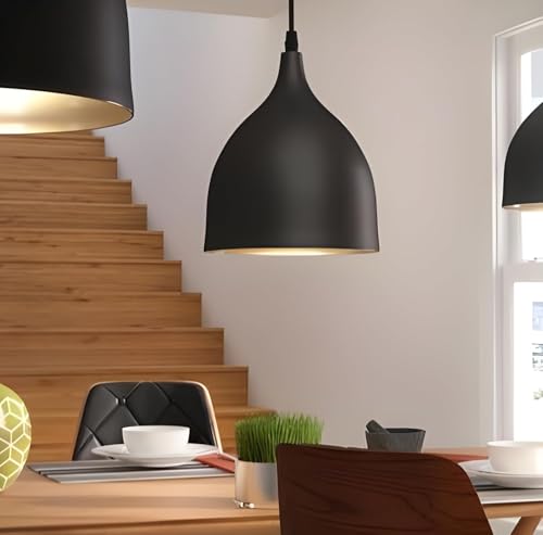 Image of Mahganya Decoration New Fancy Modern Ceiling Lamp for Living Room, Office,Bedroom Lamp with All Fixtures and Fitting Iron Black (Round Hanging)