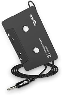 Arsvita Car Audio Cassette to Aux Adapter with Upgrade 3.5 MM Aux Plug, Auxiliary Nylon Cable Tape Adapter, Black