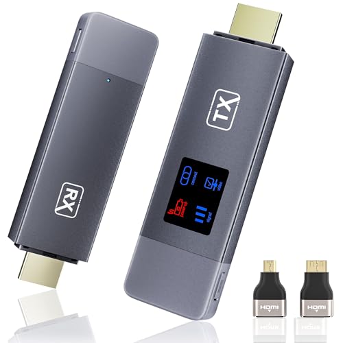 2025 Upgraded Wireless HDMI Transmitter and Receiver, 4K Decode 1080P@60Hz Ultra HD Video Output,...
