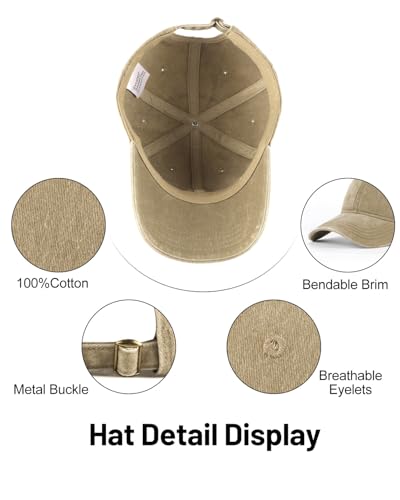 Image of XXL Baseball Cap For Big Heads, Soft Crown Washed Dad Hat, Oversized Denim Cap For Men Women Golf, Travel, Daily Wear