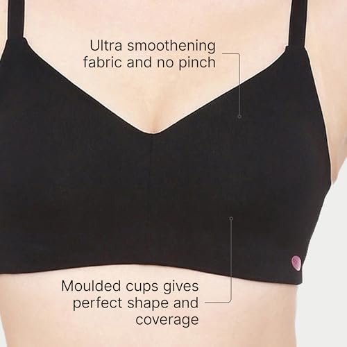 Image of Enamor Women's Everyday Cotton T-Shirt Bra - Non-Padded, Non-Wired, Full-Coverage, Pinch-Free, Ultra-Smoothing Design