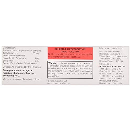 Telpres AM 80 - Strip of 10 Tablets