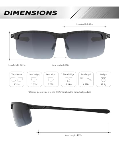 Image of ANYLUV Polarized Sunglasses for Men Carbon Fiber Sunglasses with UV400 Protection for Fishing Driving Gift