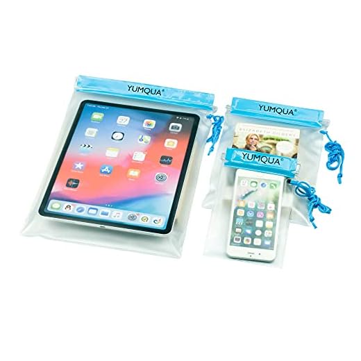 YUMQUA Borse Impermeabili, Custodia Impermeabile per Fotocamera/iPad/Telefono/Mappa/Documento e Altro - Set di 3