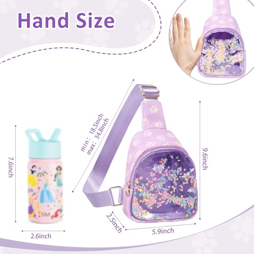 Image of COSHAYSOO Little Girls Paw Print Purse Cute Sling Crossbody Bag for Toddler Preschool Kids Girls 2 3 4 5 6 Year Old Graduation Birthday Gifts Fashion Daily Travel Trip Favor Purple Accessories | Paw print