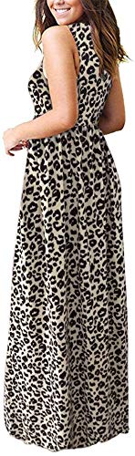 Molerani Women's Loose Plain Maxi Dresses Casual Long Dresses With Pockets (S, Leopard) #TOP2