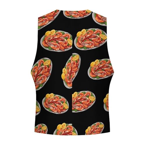 I Love Seafood Novelty Men's Suit Vest Funny Formal Dress Vests Business Waistcoat4