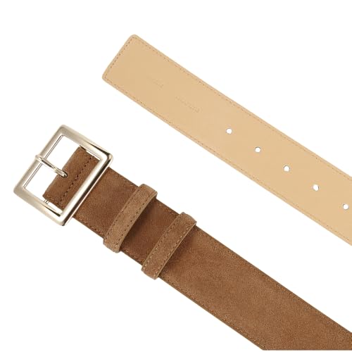 Women‘s Wide Belt With Gold Buckle Casual Genuine Leather Suede Belts for Jeans Dress Belt2
