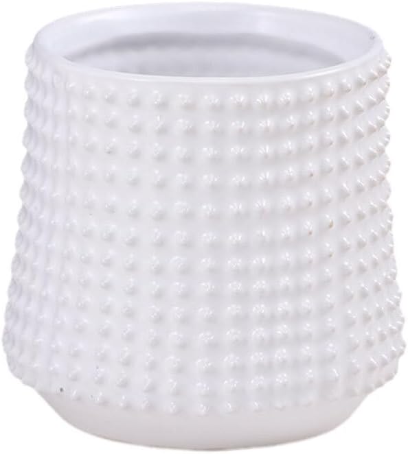 Ceramic Planter Pot,Elegant Minimalist Beaded Beaded Ceramic Flowerpot Any Plant Indoor Outdoor Planters Ceramics Plant Pot Good Size, White Big (Color : White Big)
