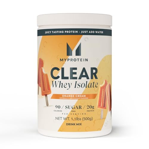Image of Myprotein Clear Whey Isolate Protein Powder, 20 Servings (1.1lbs) Orange Cream, 20g Protein per Serving, Naturally Flavored Drink Mix, Daily Protein Intake for Superior Performance