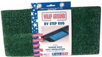 RV Wrap Around Step Rug 18-inch, Green (Easy Install)
