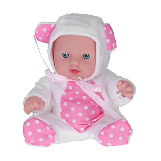 HUSHUI 8in Lifelike Reborn Baby Doll, Movable Head Arms Legs Washable Newborn Doll with Clothes, Kids and Collectors (Q8G-005 white spot)