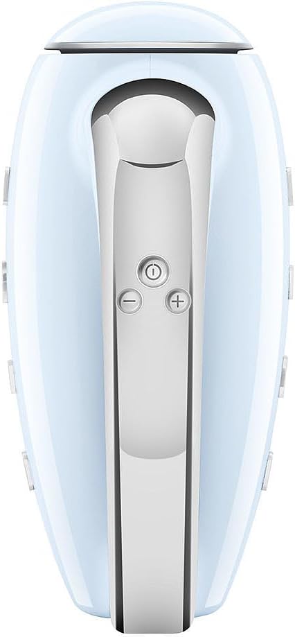 SMEG Pastel Blue 50's Retro Style Electric Hand Mixer with Set of Beaters, Set of Dough Hooks and Set of Whisks