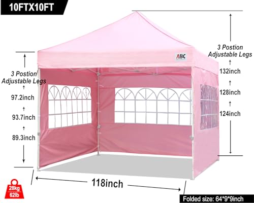 Image of ABCCANOPY Pop up Canopy Tent with Elegant Church Window 10X10,Pink