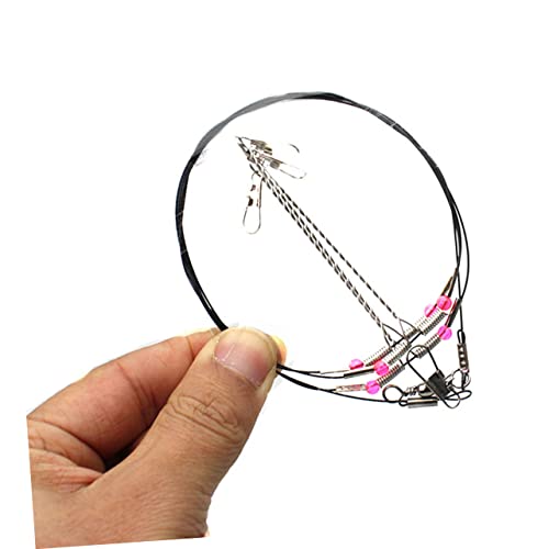 Happyyami 10 piezas líderes de pesca resistentes con giratorios miniatura 4