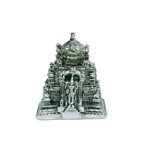 Image of Silver-Plated Balaji Temple | Divine Idol for Peace, Prosperity, Positive Energy & Success | Tirupati Balaji Temple for Home, Office, Business, Gifting & Pooja Room | 5.5cm x 4cm x 7.5cm