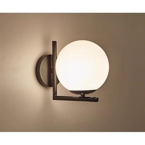 MOBYGKFY Glass Wall Lamps Decoration Balcony Living Room Sconces with E27/26 Base Tricolor Light