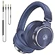 syndesmos Over Ear Kopfhörer mit Kabel, 50mm Treiber DJ Kopfhörer Professionell Studio Kopfhörer 3,5mm/6,35mm Klinke Share-Port DJ Headphones für Studio, Podcast, Monitoring, PC (Blau)