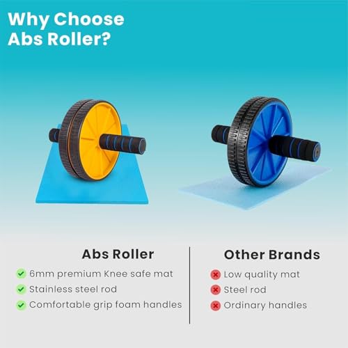Image of Professional Abdominal Wheel With Push Up Bar | Ab Roller With Workout Push-up Stands for Exercise Fitness Gym for Men & Women (Ab Roller Push Up Bar Combo)