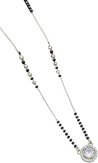 lipza Women's Stone Manglasutra, Crystal Manglasutra Fancy Diamond Studded Brass Material,Wear In All Occasions (Kiara- Step Silver_Multi_Free Size)-picture-35