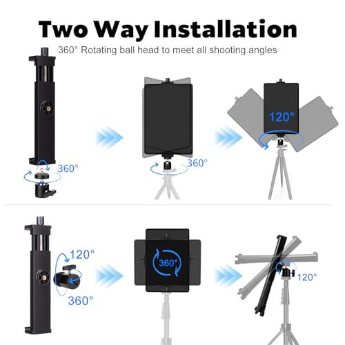 Adaptador trípode tablet iPad Pro Air Mini soporte ajustable con control remoto Bluetooth 4