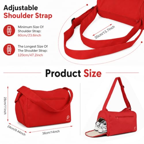 Image of PALAY Gym Bag Crossbody Duffel Bag with Shoe Compartment