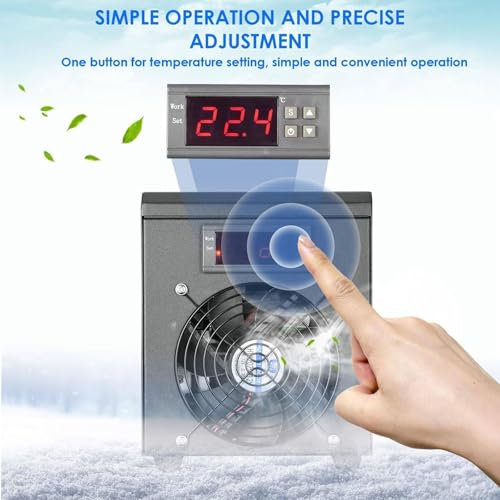 Aquarium Chiller 200W, 2-in-1 Heizen und Kühlen (10-50℃), Leise Kühlung Halbleiter für Süß- und Salzwasseraquarien, Axolotl, Korallenriff
