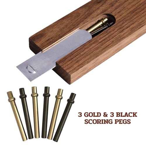 Double 6 Spinner Dominoes Set en estuche de nogal deluxe miniatura 5