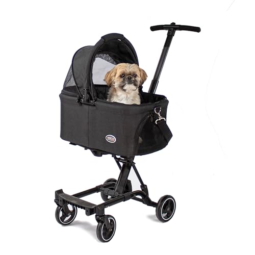 Passeggino Innopet City Hopper Nero Cane - trasportino rimovibile, seggiolino auto e passeggino per animali - Ideale per viaggiare con il tuo gatto - Per animali domestici fino a 12 kg