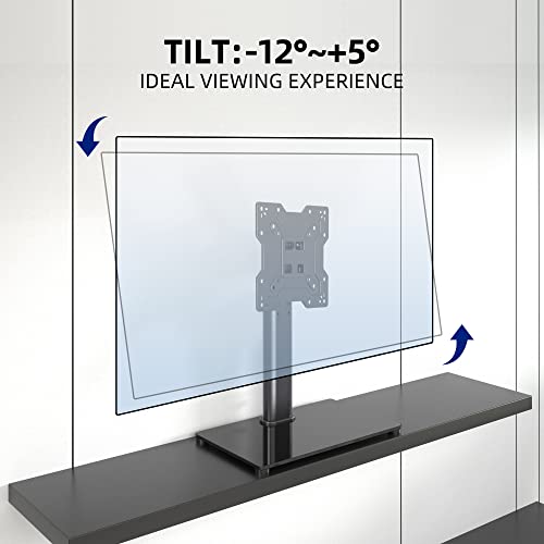 Image of XINLEI Universal TV Stand Base, Table Top TV Stand for 17-43 Inch LCD /LED TVs, Height Adjustable Monitor Mount Stand with Tempered Glass Base Holds up to 88lbs VESA 200x200mm, TS103