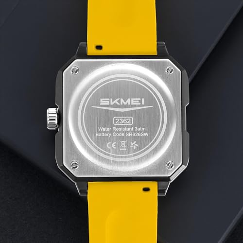 Image of SKMEI Silicone Men's Analog Quartz Sports Watch Waterproof & Trendy Wheels Rolling Design 2362