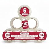 Tape King Clear Packing Tape - XL 110 Yards Per Roll (6 Rolls) - 1.88 Inch Wide Stronger & Thicker 2.7mil, Heavy Duty Adhesive Industrial Depot Tape for Moving Packaging Shipping, Office & Storage