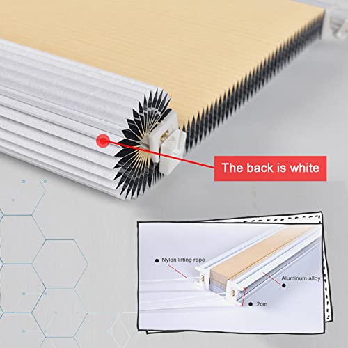 Cellular Shades,30/45/60/85/90/105/110Cm Blackout Shades, Light-Filtering Honeycomb Pleated Shades,Insulated Roller Blinds For Windows,Easy To Install,Off-Beige-60X120Cm/23.6X47.2In #TOP3