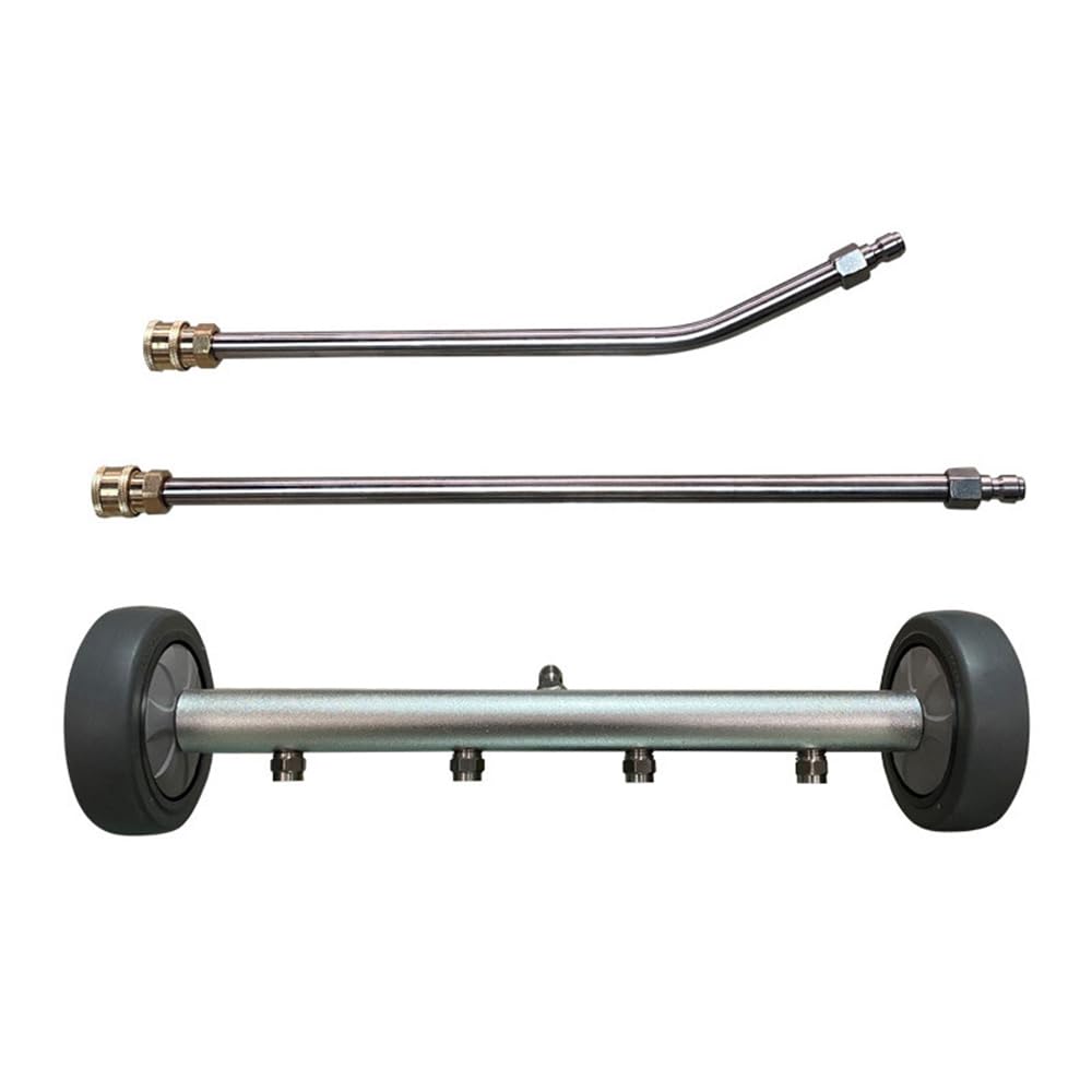 Shkalacar 2PCS 16Zoll Hochdruckreiniger Unterbodenreiniger, 4000 PSI Unterbodensprühgerät mit 4 Düsen, 2 geraden Stäben, 1 abgewinkelten Stab, Terrassenreiniger Hochdruckreiniger für SUV(3PCS Wand)